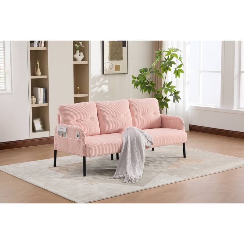 Oversized Loveseat, Modern & Plush Double-seater Sofa, Corduroy Upholstered Couch