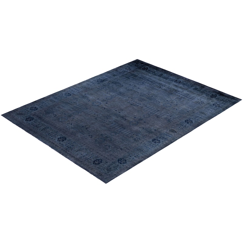 Overdyed One-of-a-Kind Hand-Knotted Area Rug - Black - 8' 1" x 10' 3"