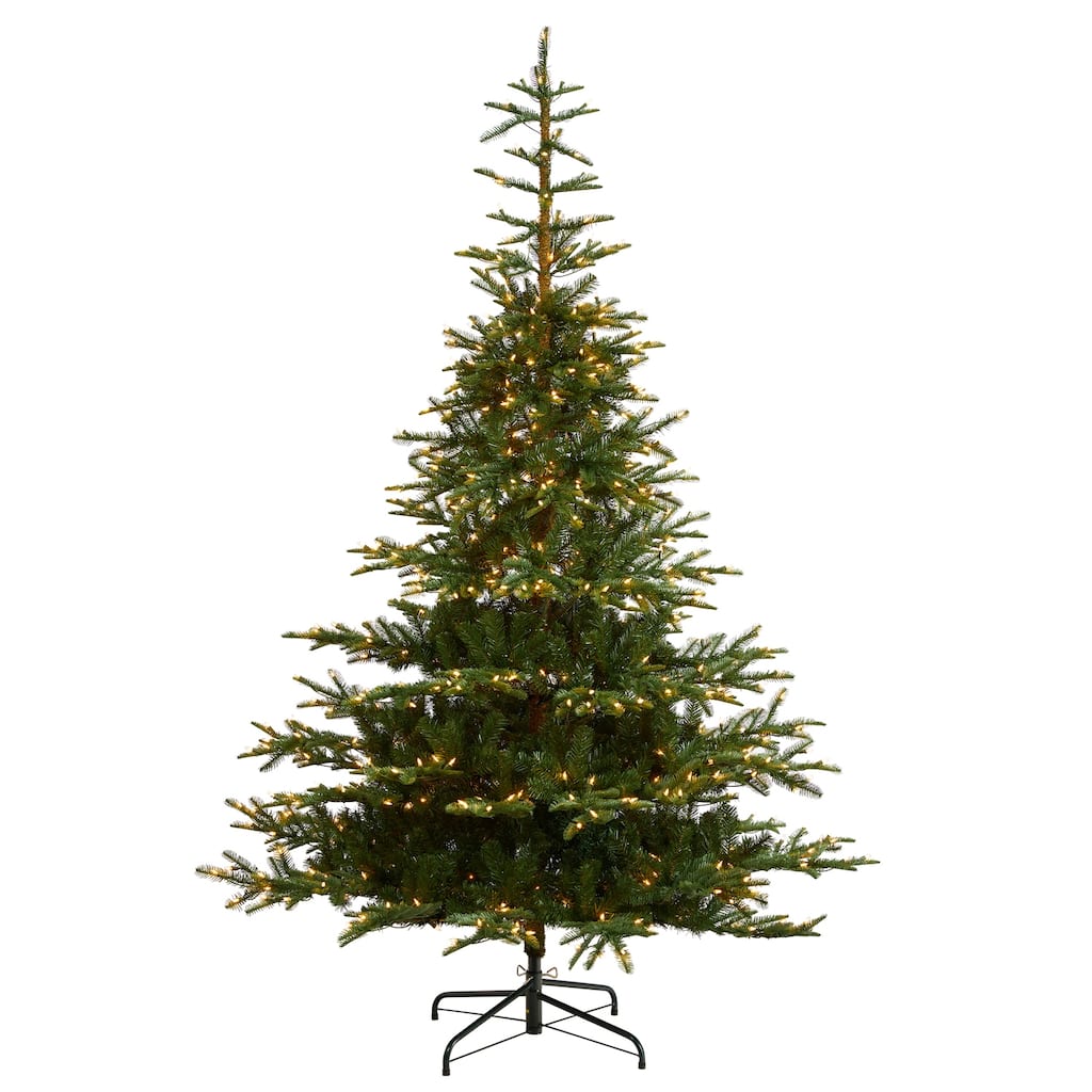 8ft. Layered Spruce Artificial Christmas Tree with 650 Clear Lights & 1561 Branches - Lush Festive Holiday X-Mas Tree