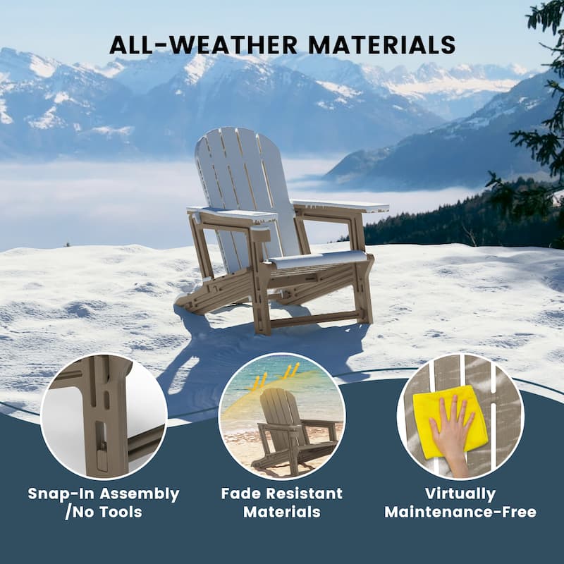 Coastline Outdoor Poly 3-Piece Set Adirondack Chair with Side Table