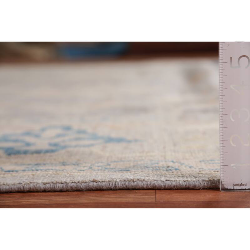 Hand Knotted Oriental 100% Wool Carpet Transitional All-Over Greys & Charcoal Oushak Area Rug - 11' 10'' X 9' 4''