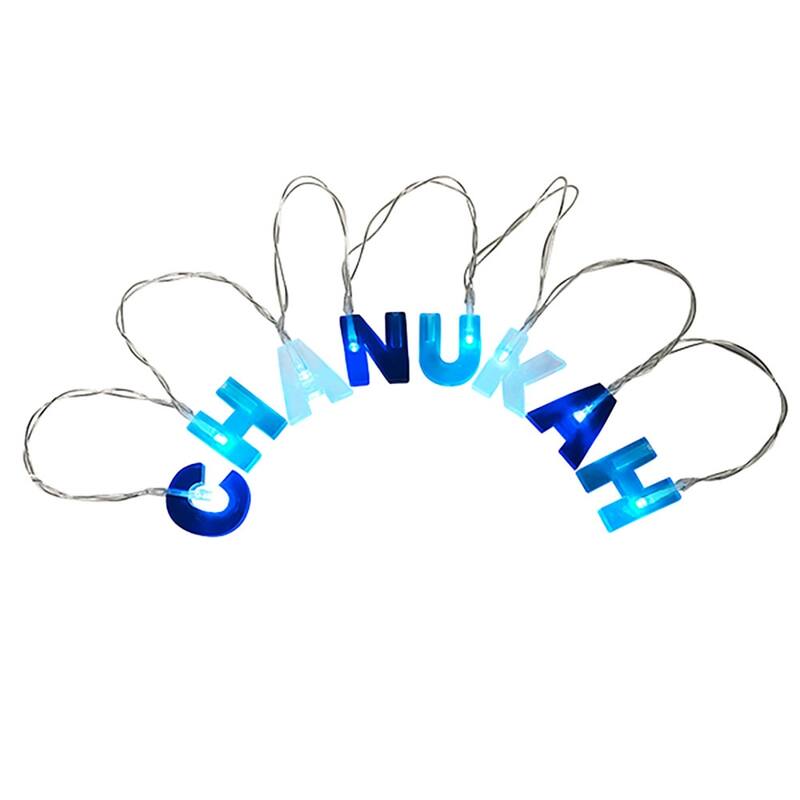 B/O Blue Clear LED Chanukah Micro String Lights - 5 ft Silver Wire