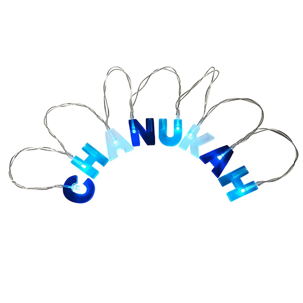 B/O Blue Clear LED Chanukah Micro String Lights - 5 ft Silver Wire