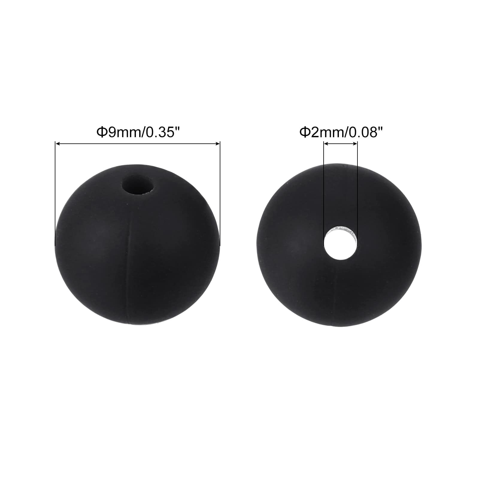 Silicone Beads, Round Loose Rubber Bead Bulk Focal Beads for DIY Keychain Pens Bracelets Jewelry Making