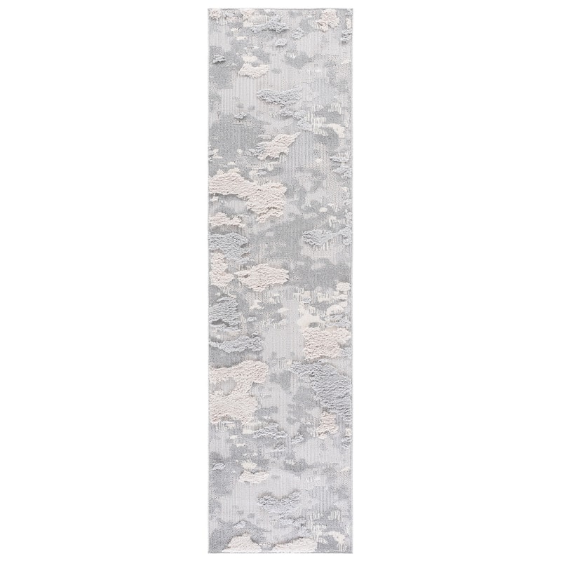 SAFAVIEH Trends Lugenia Modern Abstract Rug - 2'2" x 8' Runner - Ivory/Grey