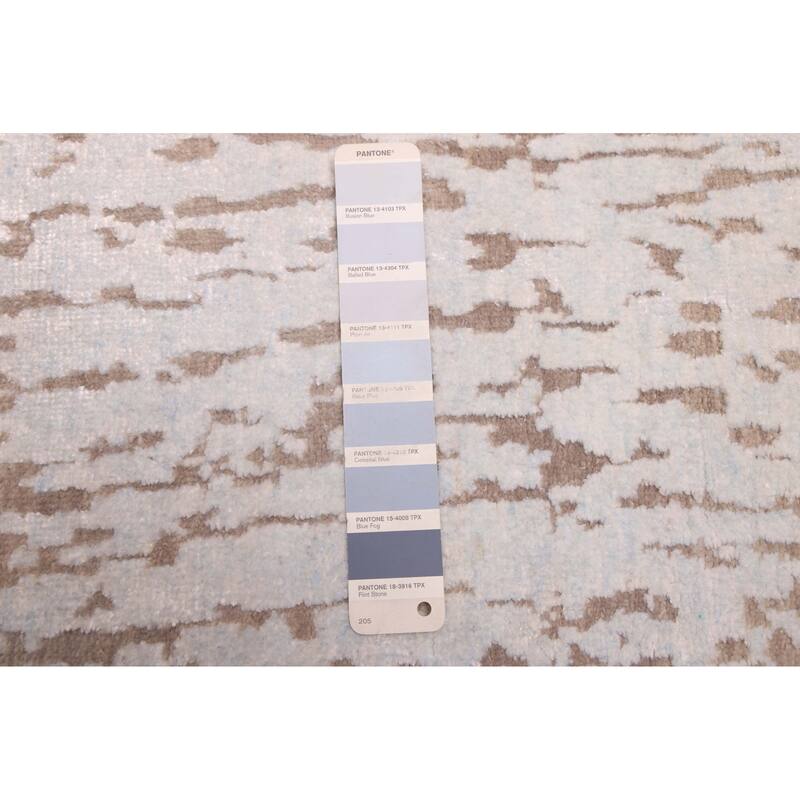 ECARPETGALLERY Hand-knotted Legacy Light Blue Silk, Wool Rug - 2'6 x 9'11