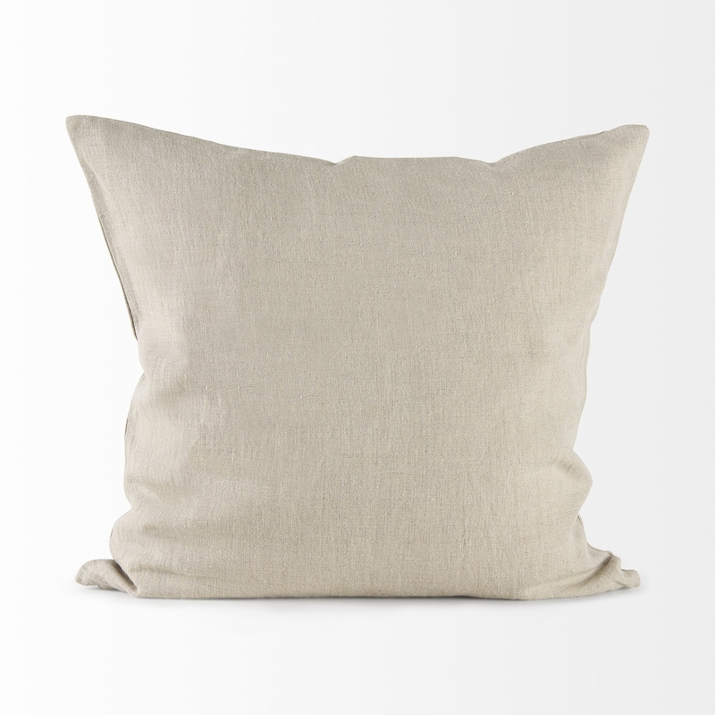 HomeRoots Beige And White Leaf Pattern Lumbar Pillow Cover