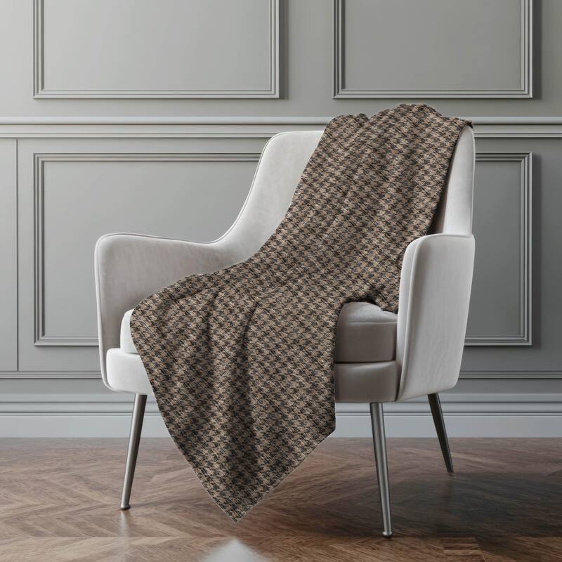 Premium Machine Washable ASB137 Modern Houndstooth Sherpa Throw Blanket