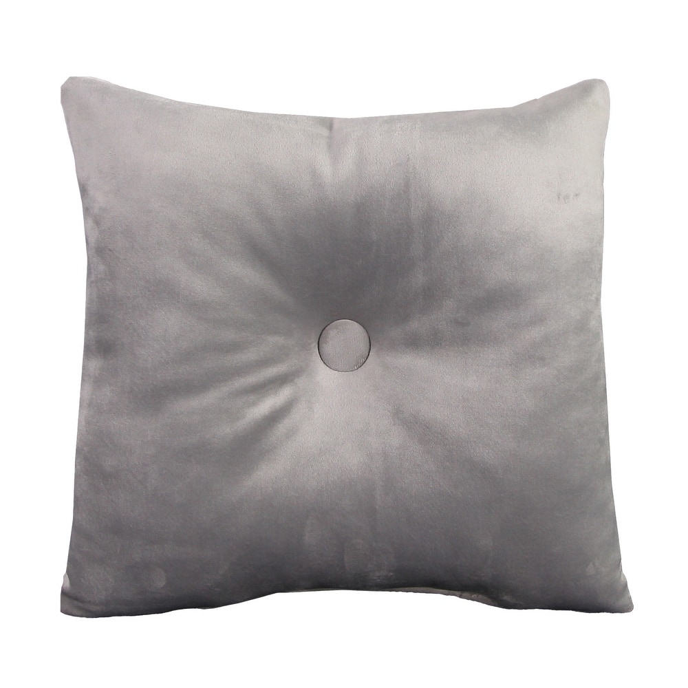 18" x 18" Solid Tufted Indoor Throw Pillow with Fabric Button