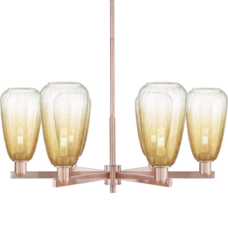 Innovations Lighting 716-6CR-14-24 Brookhaven Almond Chandelier - Antique Copper / Amber