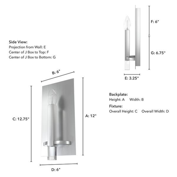 dimension image slide 1 of 2, Hunter Sunjai 1-Light Wall Sconce - Candle, Contemporary, Damp Rated!