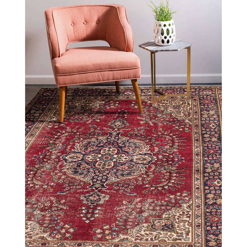 ECARPETGALLERY Hand-knotted Antalya Vintage Red Wool Rug - 6'5 x 9'9