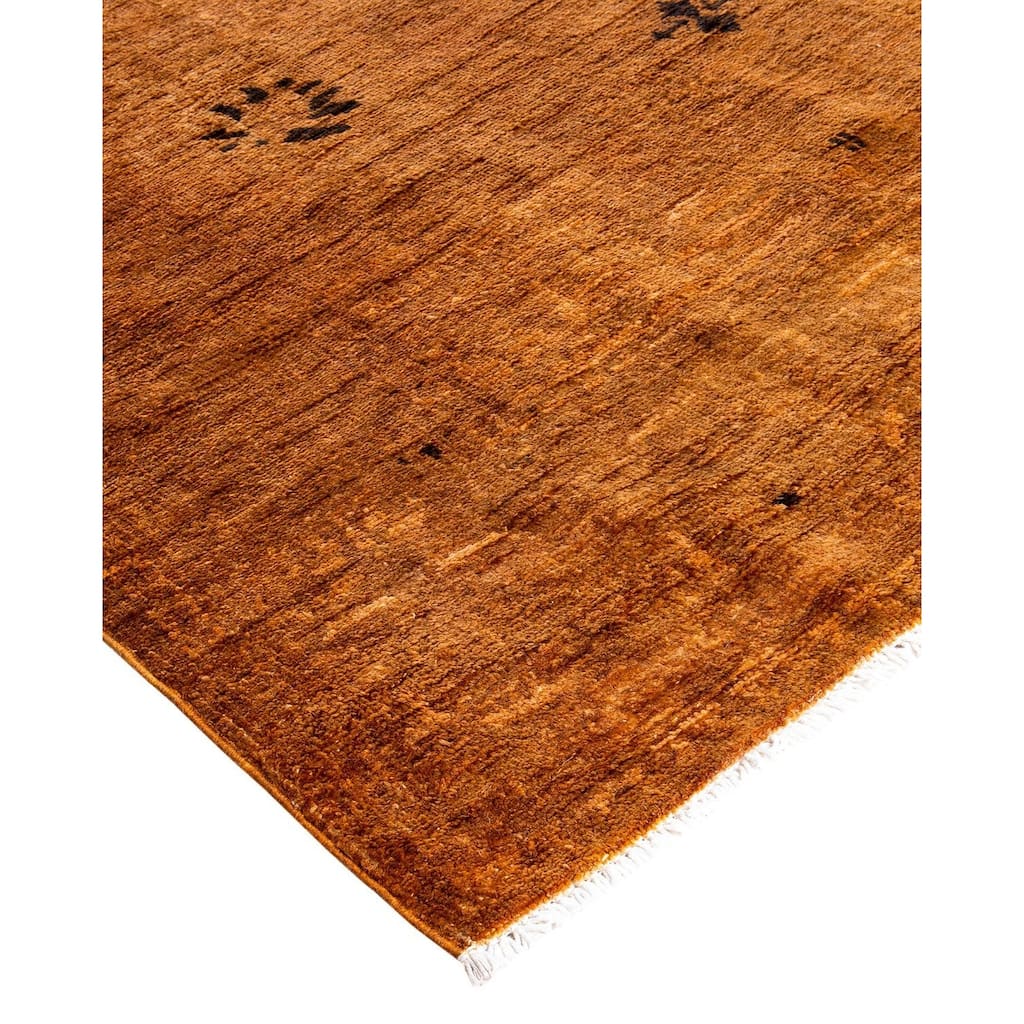 Vibrance, One-of-a-Kind Hand-Knotted Area Rug - Brown, 4' 2" x 6' 2" - 4' 2" x 6' 2"