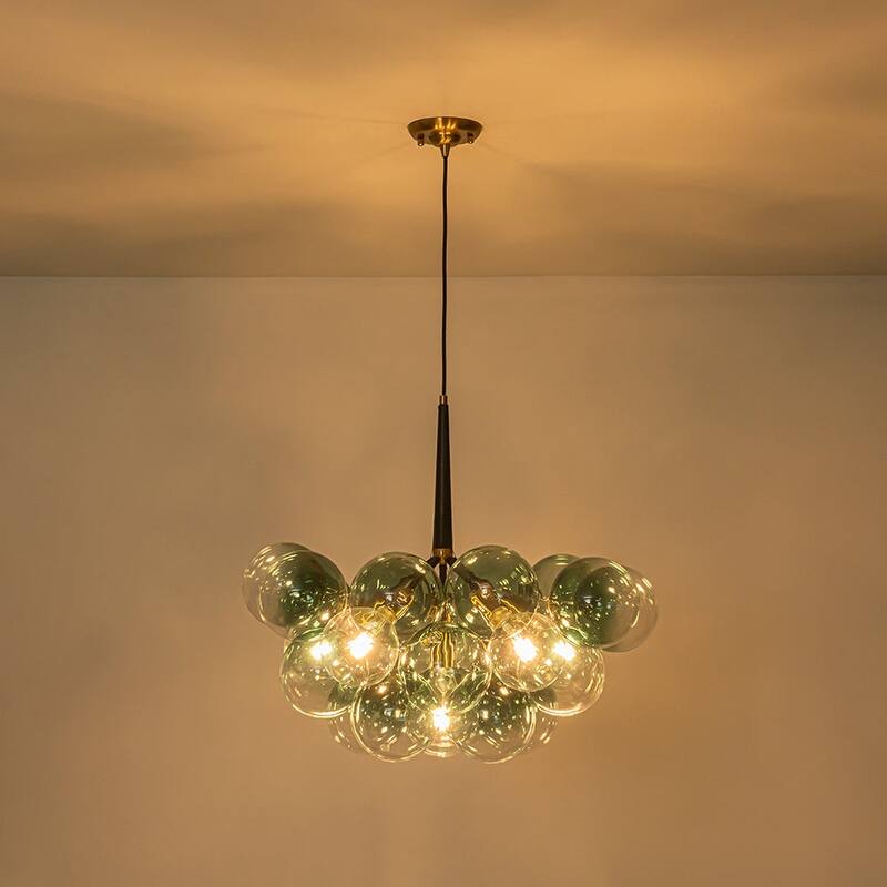6-Light Bold Modern Gradient Glass Cluster Bubble Chandelier - 24.8 in