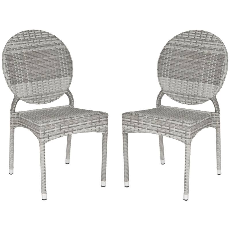 SAFAVIEH Shelvia Indoor/Outdoor Stackable Dining Chair (Set of 2) - 17Wx22Dx35H