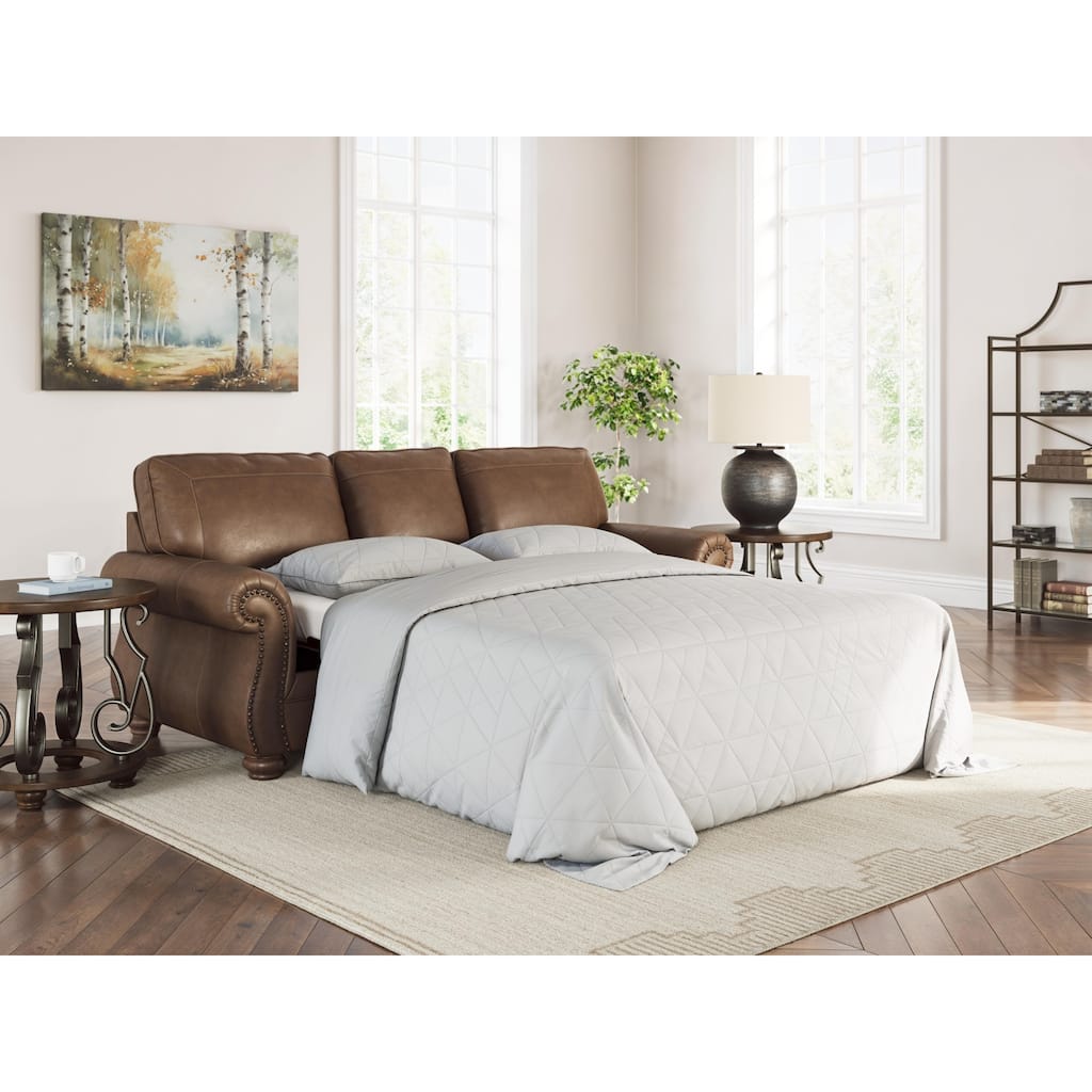 Signature Design by Ashley Chatterton Brown Queen Sofa Sleeper - 92"W x 38"D x 39"H