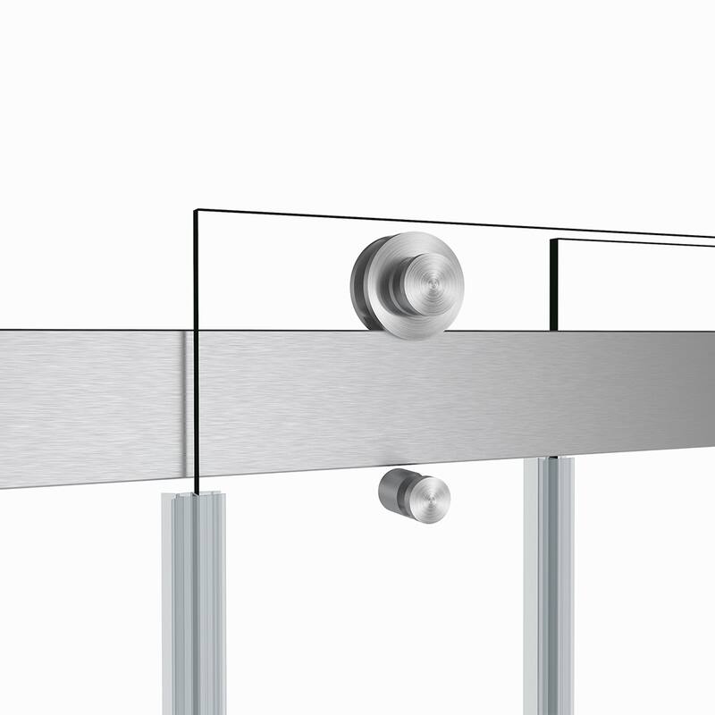 Spezia 48" W x 76" H Frameless Shower Enclosure in Brushed Nickel - 48" W x 76" H