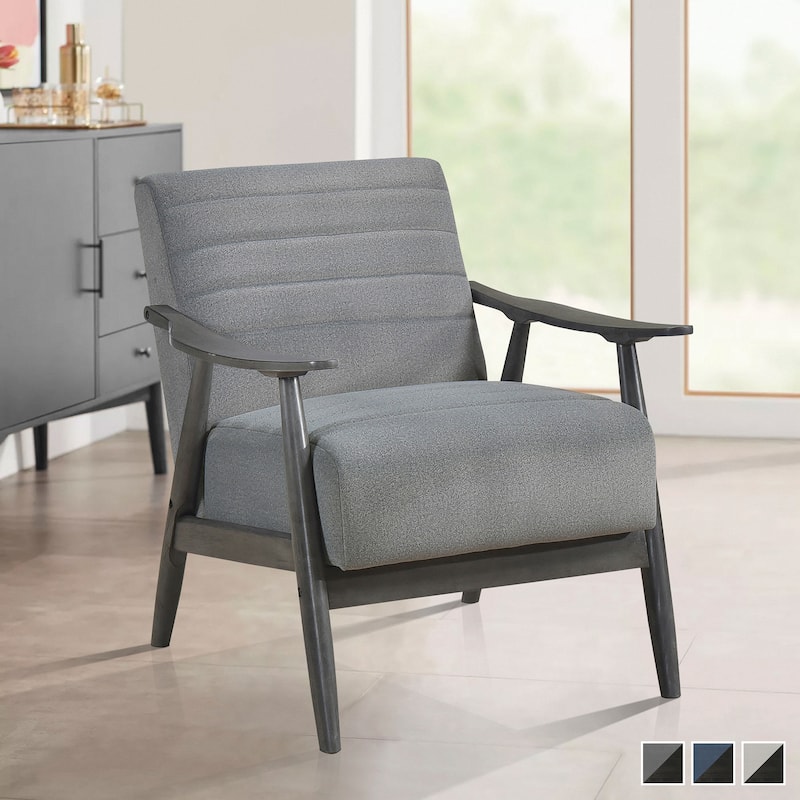 Royston Velvet Wood Arm Accent Chair