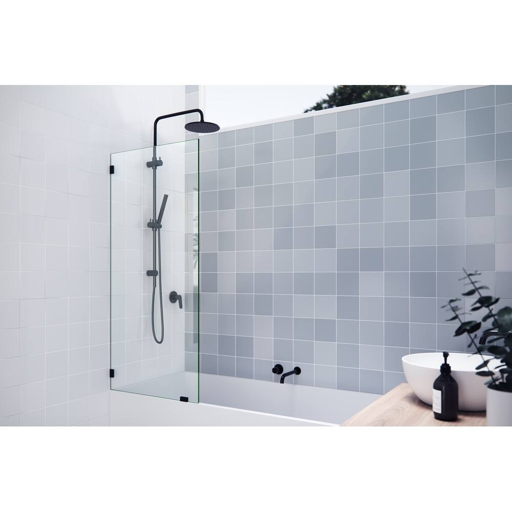 Glass Warehouse 58.25" x 25.5" Frameless Shower Bath Fixed Panel