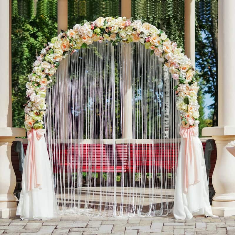 Costway 7.2Ft Garden Arch Steel Arbor Wedding Garden Decoration - See Details