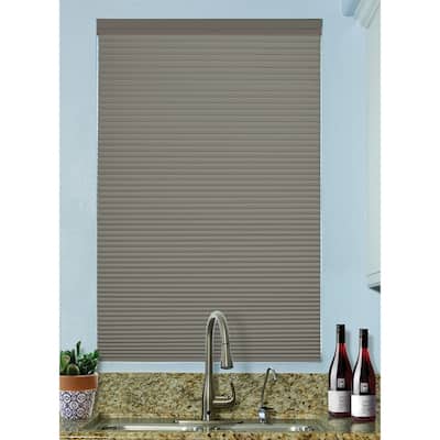 BlindsAvenue Cordless Top Down/Bottom Up Blackout Cellular Honeycomb Shade, 9/16" Single Cell, Antique Pewter