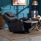 preview thumbnail 3 of 51, MCombo Large Power Lift Recliner Leather Chair with Massage, Heat, Cup Holders,Extended Footrest, Leather 7516 Black