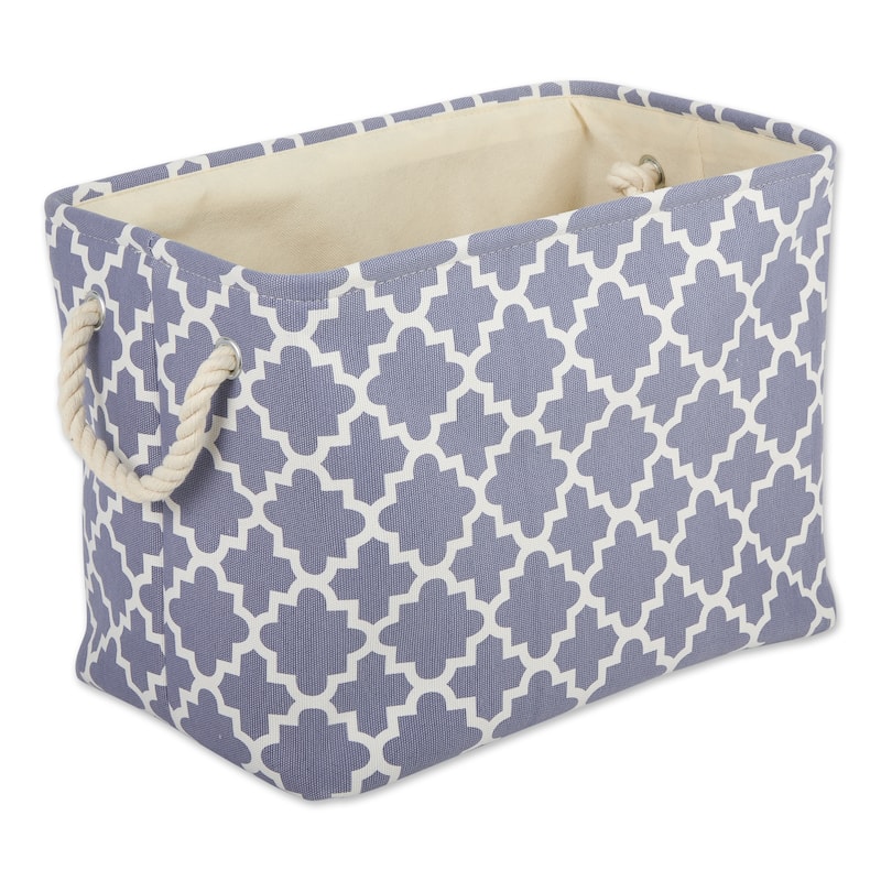 DII Lattice Decorative Storage Bin - Large - Stonewash Blue