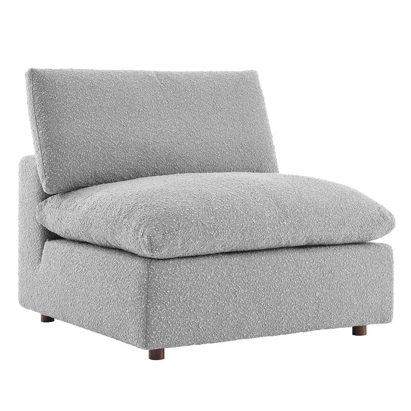 Commix Down Filled Overstuffed Boucle Fabric Armless Chair