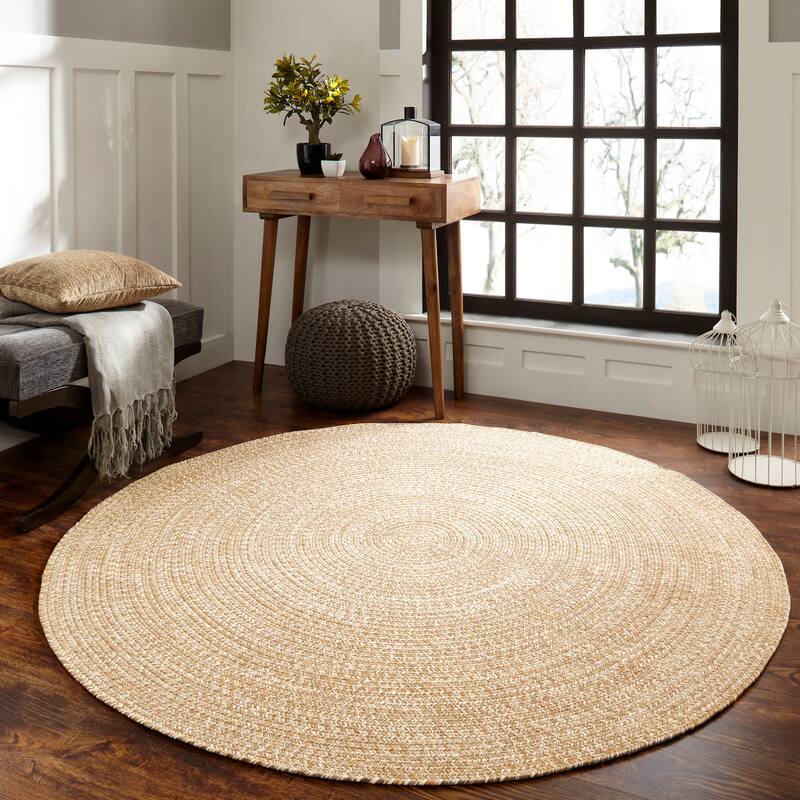 Superior Modern Rustic Bohemian Reversible Multi-Tone Braided Indoor Outdoor Area Rug