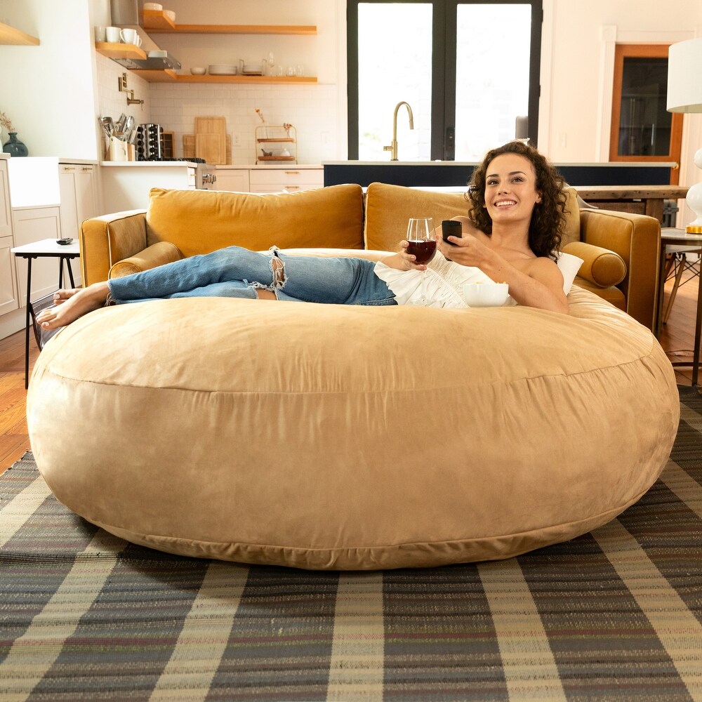 Tan bean bag shop chair