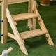 preview thumbnail 7 of 7, Outsunny 3 in 1 Wooden Swing Set with Slide, Baby Swing Seat, Fort, Wheel, Telescope, Mailbox, 1.5-4 Years Old, 67"x79"x46.5"