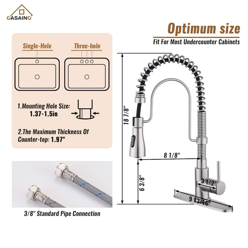 All-in-One Undermount Single Bowl 16 Gauge Nano Brushed Stainless Steel Workstation Kitchen Sink with Accessories and Faucet Set