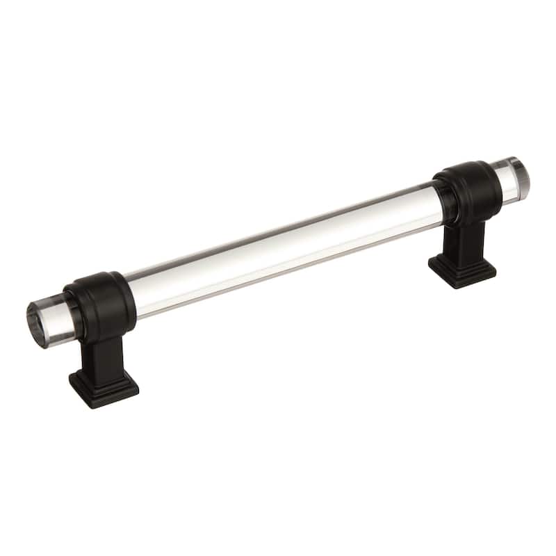 Amerock Glacio Cabinet Door and Drawer Pull - 5-1/16 in (128 mm) Center-to-Center - Clear/Black Bronze