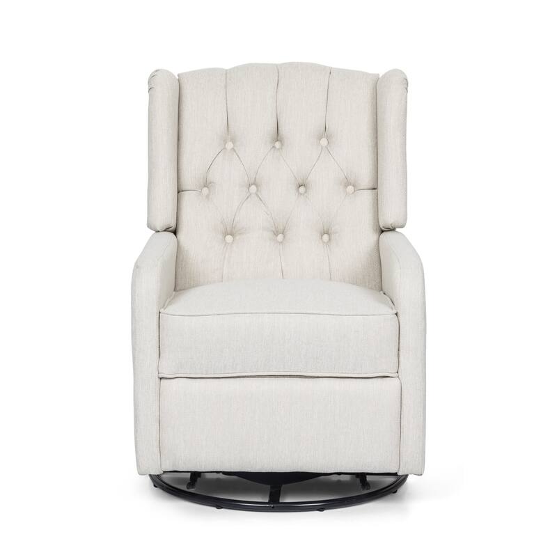 Mohaven Contemporary Tufted Wingback Swivel Recliner by Christopher Knight Home