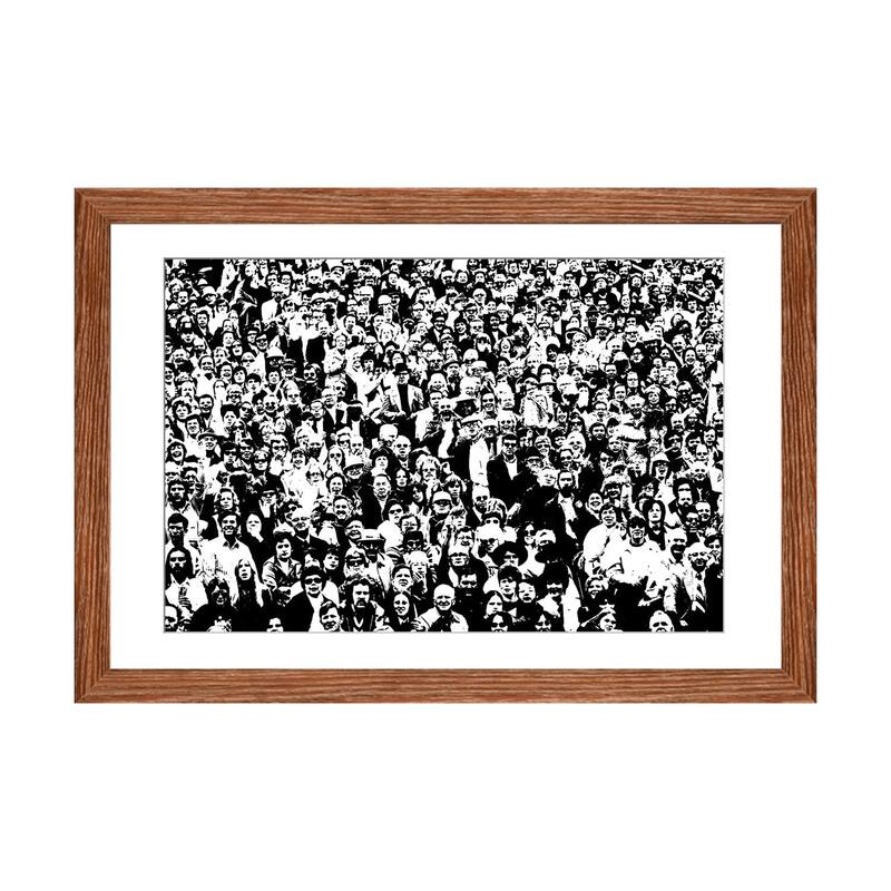 iCanvas "1970s Posterization Of Crowd In Stadium Bleachers" by Vintage Images - Walnut - 24x32x1