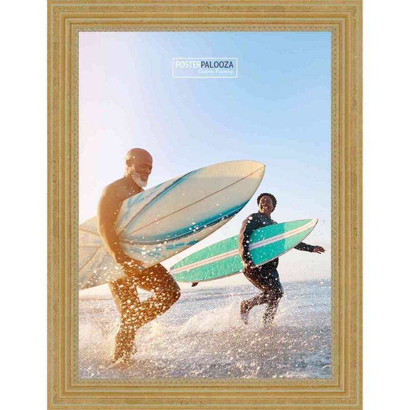 12x18 Traditional Gold Complete Wood Picture Frame with UV Acrylic