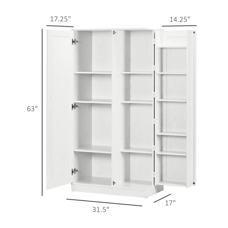 63" Kitchen Pantry Storage Cabinet