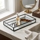 preview thumbnail 9 of 14, Veldra Black Rectangular Fluted Glass Tray Small