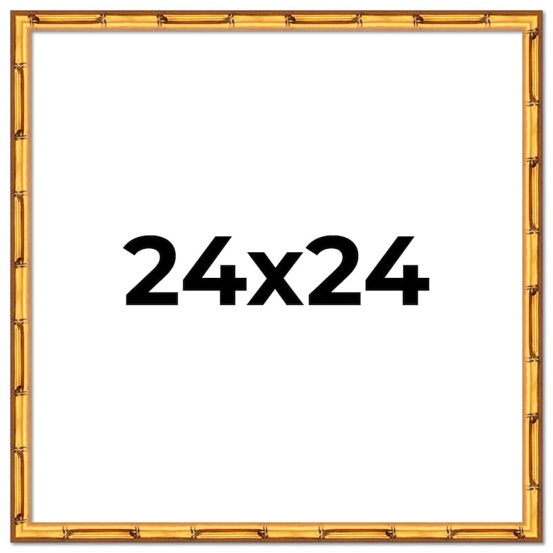 24x24 Frame Gold Bamboo Solid Wood Picture Frame | 1 Inch Moulding