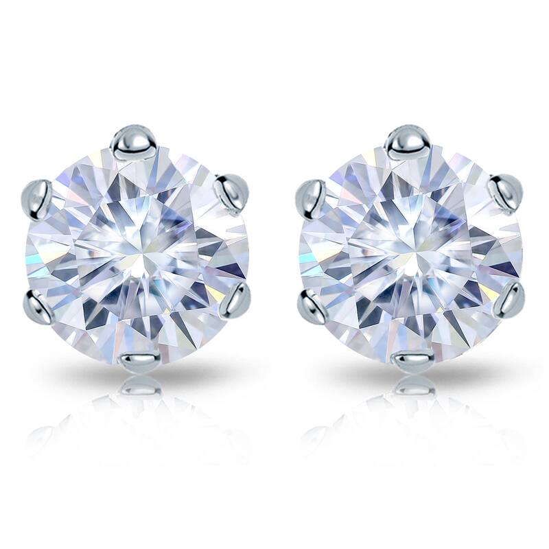 Auriya 3 1/2ctw Round Moissanite Stud Earrings 14k Gold - 7.8 mm