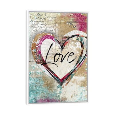 iCanvas "Love Heart" by Jennifer Lambein Framed Canvas Print