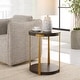 preview thumbnail 2 of 5, 2-Tier Round Wooden Side Table - 24" - Brown and Gold