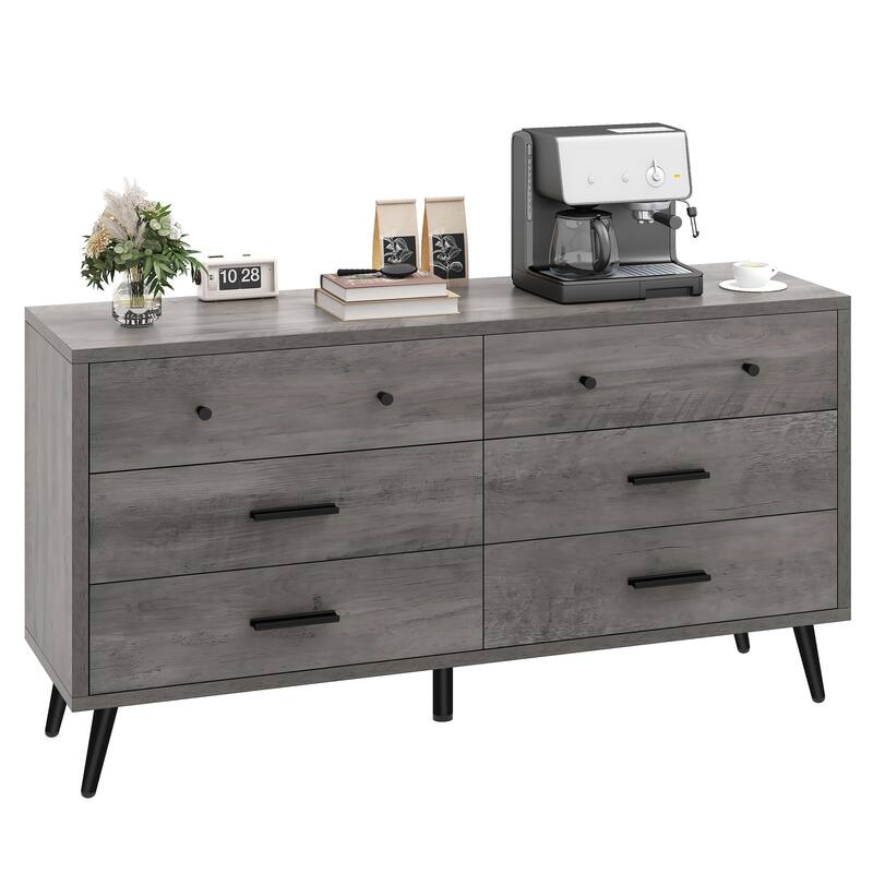 Moasis 47" W 6 Drawers Double Dresser for Bedroom, Chests of drawers