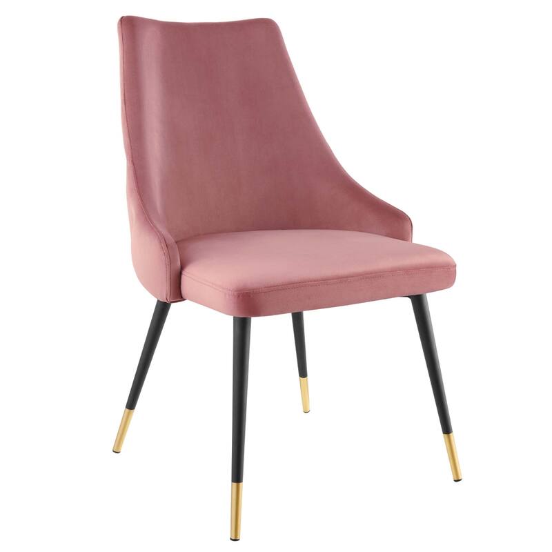 Modway Adorn Dining Side Chair Performance Velvet in Navy, Set of 2