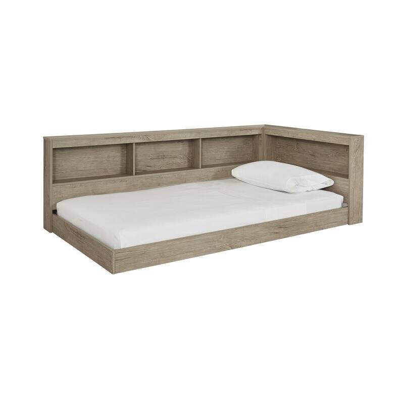Oliah Natural Bookcase Storage Bed