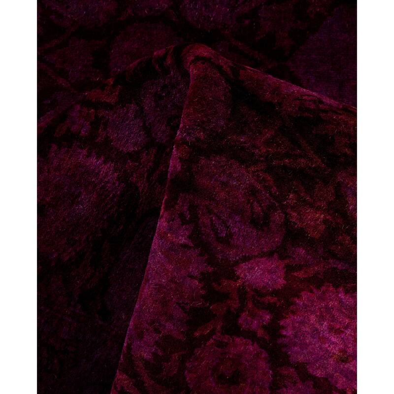 Overdyed One-of-a-Kind Hand-Knotted Area Rug - Red - 2' 7" x 9' 6"
