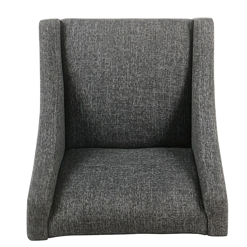 HomePop Modern Swoop Slate Grey Accent Chair with Nailhead Trim