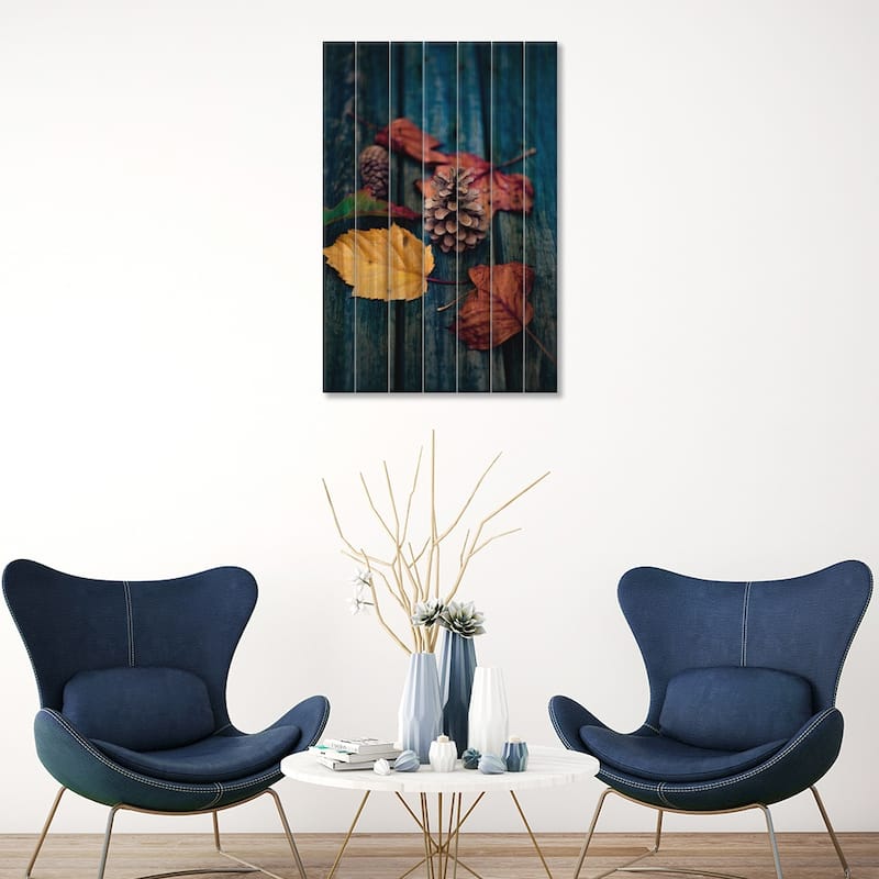Deposited By The Wind Print On Wood by Philippe Sainte-Laudy - Multi-Color