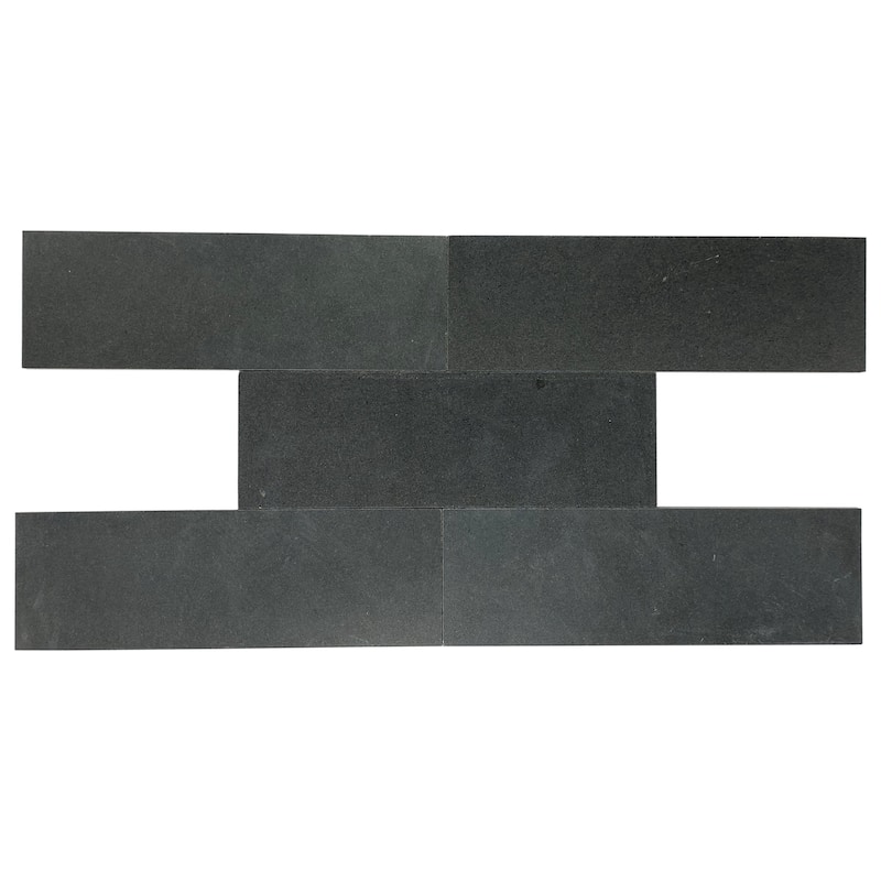 Vulcan Black 3" x 9" Honed Tile - 1 Box (4.25 sqft) - Black
