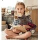 preview thumbnail 7 of 5, DolliBu Plush Brown Bear and Moose with Red Plaid Hoodie - Set of 2 - 10Lx8Wx9H inches